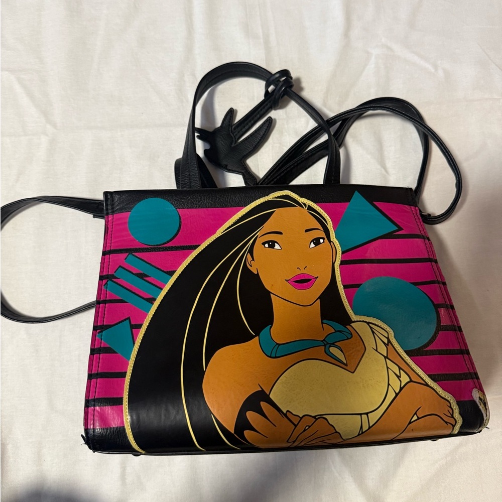 Disney Pocahontas Striped Shoulder Bag - Black and Pink - Loungefly
